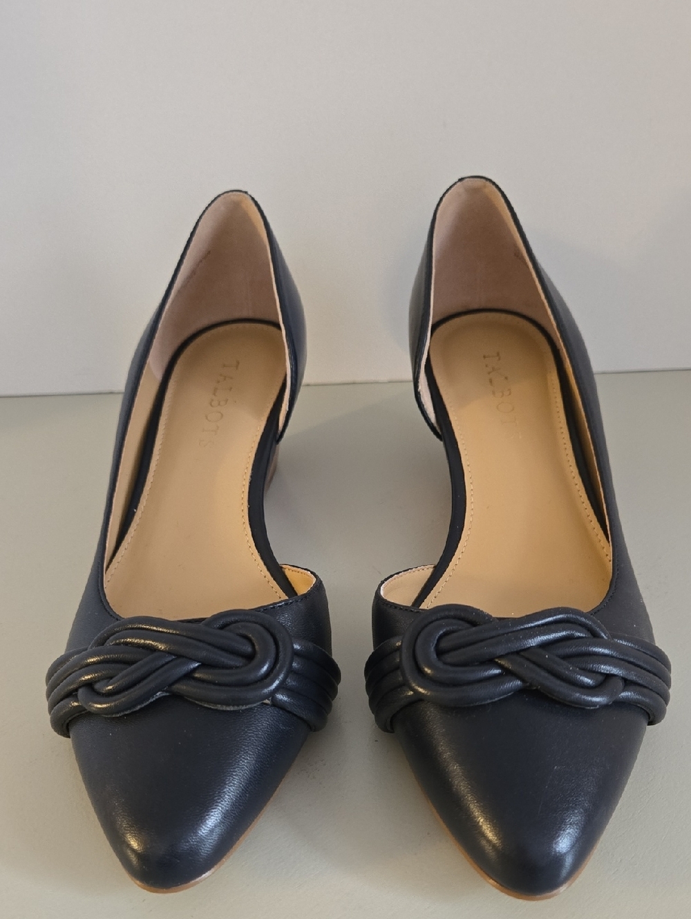 NWOB Talbots Laney D'Orsay Wedges - Knot Detail - Navy, Size 7